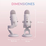 Logitech G Blue Yeti Micrófono USB para Streaming de Gaming, Software Blue VO!CE, PC, Podcast, Estudio, Mic para Ordenador, Temas únicos de Streamlabs, Acabado de Edición Especial - Blanco