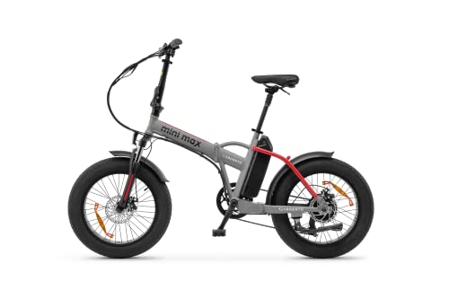 Argento- Foldable E-Bike Mini MAX Silver Bicicletas, Multicolor, Única Talla (8052870486639)