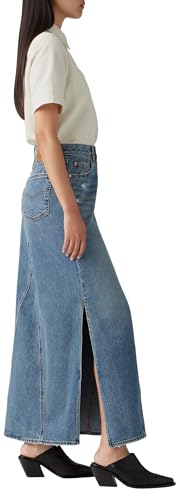 Levi's Iconic Long Skirt W/Slit Falda, Verified Vintage SKI, 27 Mujeres