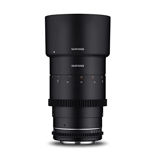 Samyang MF 135 mm T2,2 VDSLR MK2 Canon EF Objetivo de vídeo Cine de Formato Completo Distancia Focal Fija para Canon EF EF-S Cámara, Enfoque Manual, para EOS 5D Mark IV, 6D Mark II, 90D, 77D, Negro