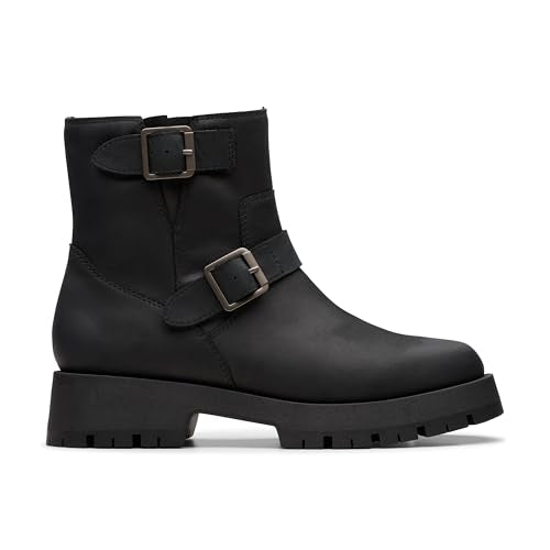 Clarks Ledwick Haley, Botas de Moda Mujer, Lea aceitosa Negra, 36 EU