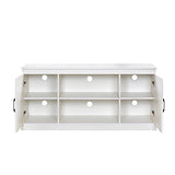 Zinus Wade Mueble TV - Mueble TV 147x67x40 cm - Unidad con mueble de almacenamiento - Blanco