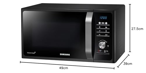 Samsung Healthy Cooking MG2AF301TCK/ET, plato dorador, QuickDefrost, microondas + Grill 800 W + 1100 W, 23 L, 49 x 27,5 x 39 cm, negro