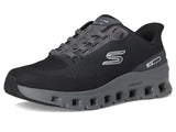 Skechers Arch Fit Glide-Step Pro, Zapatillas Hombre, Black Knit/Charcoal PU, 44 EU