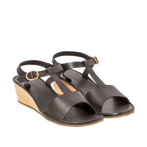 El Naturalista N853 Gaia, Sandalias con cuña Mujer, Black, 36 EU Ancho