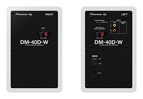 Pioneer DJ ® DM-40D-W Sistema Monitor de escritorio, Blanco, Cableado, Altavoz de 4''