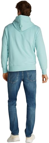 Calvin Klein Hoodie Hombre Badge con Capucha, Azul (Fresh Mint), S