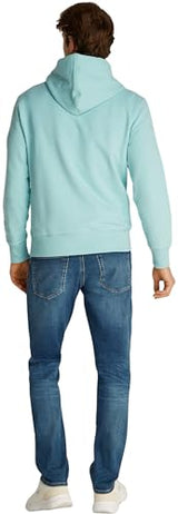 Calvin Klein Hoodie Hombre Badge con Capucha, Azul (Fresh Mint), S