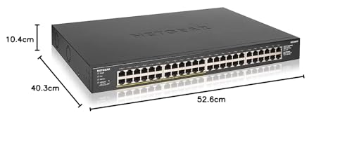 NETGEAR Switch PoE de 24 Puertos GS348PP | Switch Ethernet Gigabit de 48 Puertos con 24x PoE+ Consumo 380W |Montaje de sobremesa o en Bastidor | Carcasa de Metal Resistente
