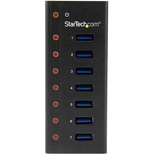 StarTech.com Concentrador USB 3.0 de 7 Puertos con Caja de Metal - 5Gbps - Hub de Sobremesa o Montaje en Pared (ST7300U3M)