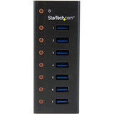 StarTech.com Concentrador USB 3.0 de 7 Puertos con Caja de Metal - 5Gbps - Hub de Sobremesa o Montaje en Pared (ST7300U3M)