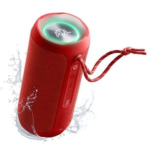 AQL Glow | Caja Impermeable Portátil Bluetooth|Altavoz con 10 Vatios de Potencia|Duración de la Batería 6 Horas | Alcance de 10 m |Entrada AUX |Color Negro