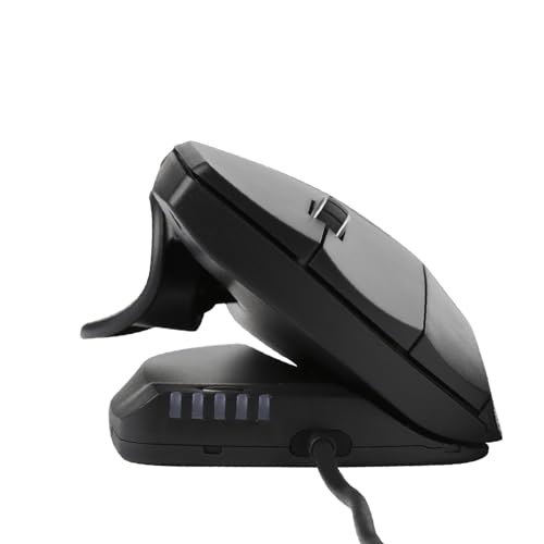 Contour Unimouse | Ratón de Juego ergonómico | Ratón con Cable | Ratón Vertical para Zurdos | Ángulo de 35 a 70 Grados | 6 Botones + Desplazamiento | para Windows y Mac Negro