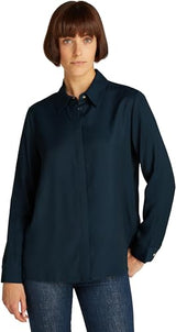 Tommy Hilfiger Camisa Mujer Soft Viscose Regular Fit, Azul (Dark Night Navy), 38