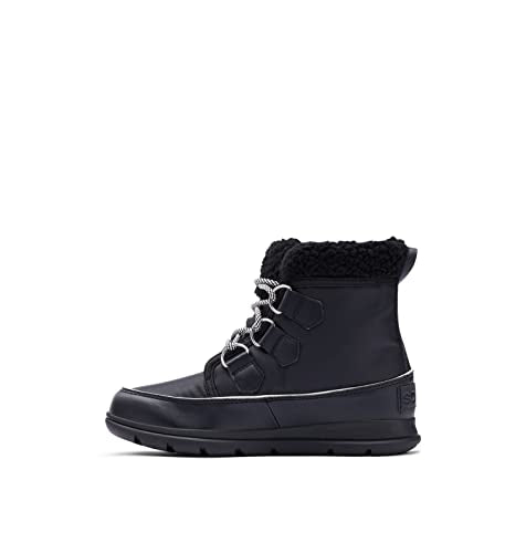 Sorel Explorer Carnival Waterproof, Botas de Invierno para mujer, Black X Sea Salt, 36.5 EU