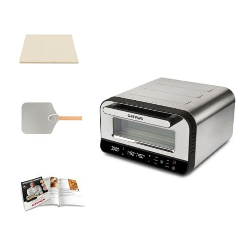 G3 Ferrari G10204 Pizza Pro 2 Minutos, 1700 W, Alcanza hasta 450°C, Paredes frías, Cocción en 2 minutos, Pantalla digital con 6 programas, Piedra refractaria, Accesorios y recetario incluidos