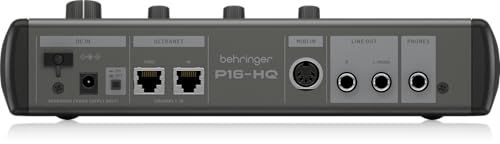 Behringer P16-HQ Channel Mezclador de Monitorización Personal Conversión D/A de Alta Calidad y Control Preciso del Tono