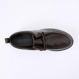 Calvin Klein Náuticos Hombre Hybrid Apron Laceup Shoe Elegantes, Marrón (Dark Brown/Black), 43