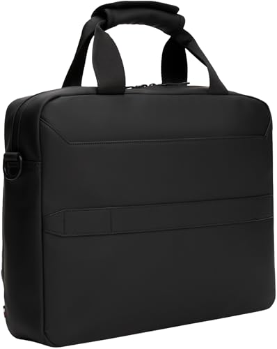 Tommy Hilfiger Maletín para portátil Hombre Computer Bag con bolsillo exterior, Negro (Black), Talla Única