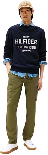 Tommy Hilfiger Denton LW Twill Cargo Mw0Mw39695, Green (Dark Greenery), 40W x 30L para Hombre
