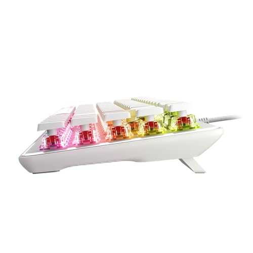 Turtle Beach Vulcan II Mini - 65% Teclado óptico mecánico para Juegos con iluminación RGB Personalizable, tecnología duplicadora de Teclas, Placa de Aluminio, Color Blanco