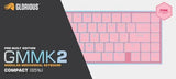 Glorious Gaming GMMK 2 Compact 65% - Teclado gaming mecánico, compacto TKL 65%, carcasa de aluminio, personalizable, keycaps dobles, switches Fox, RGB, distribuciones QWERTY estadounidense - Rosa