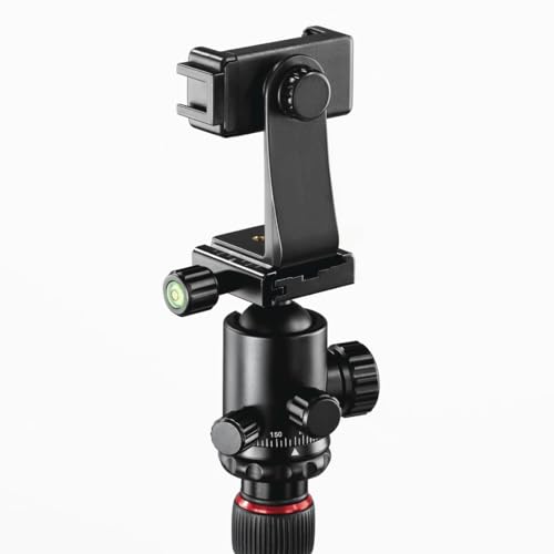 Hama Ramble II Duo - Trípode para cámara 2 en 1 y Soporte para teléfono móvil con Soporte para teléfono móvil, trípode Estable y Ligero de Carbono, trípode para Fotos de 3 Posiciones Extensible máx.
