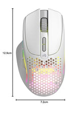 Glorious Gaming Model I 2 Wireless Ratón gaming inalámbrico - Híbrido 2,4 GHz y Bluetooth, superligero, 9 botones (2 intercambiables), RGB, gran batería, MMO/MOBA/FPS, reposapulgares lateral - Blanco