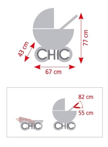 Bayer Chic 2000-Cochecito para muñecas Emotion 3 en 1 All In, Color Vaqueros Gris (637-76)