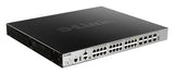 D-Link DGS-3630-28PC/SI - Switch PoE Gigabit Gestionable Layer 3 (20 puertos 10/100/1000 Mbps 802.3 at/af, 4 puertos SFP Combo, 4 puertos 10GbE SFP+, detección de bucles, prevención de fuga de datos)