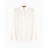Armani Exchange Satin Button Down Blouse Camiseta, ISO, L Mujeres