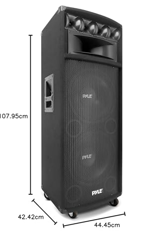 PylePro Altavoz, Portatil, para gabinete, 1600V, Estereo, Woofer de 3.4”, Tweeters duales, Bocina Media de 5x12”, Exterior, Interior