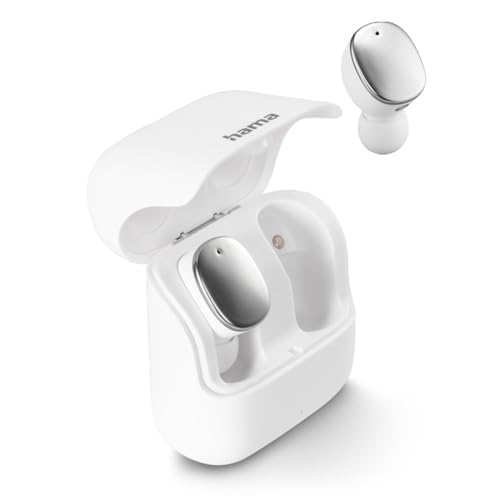 Hama | Auriculares Bluetooth (Control táctil, Resistente a Salpicaduras IPX5, Comandos de Voz, Batería Duradera) Color Blanco