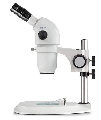 Estéreo Zoom Microscopio [Núcleo ozo 551] Tubo: Binocular, ocular: hswf 10 x 23 mm, campo de visión: ø28,75 – 3,3 mm, objetivo: 0,8 x – 7 x, soporte: columna