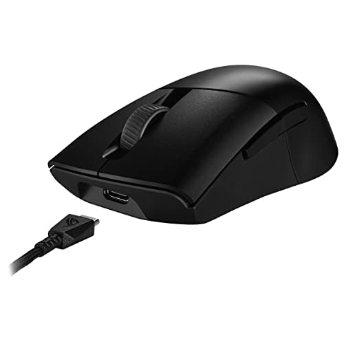 ASUS ROG Keris Wireless AimPoint - Ratón Gaming (conectividad Triple 2.4GHz RF, Bluetooth, USB), 36000 dpi, 5 Botones programables, ROG SpeedNova, interruptores Intercambiables, Paracord, Negro