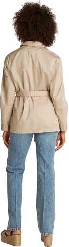 Tommy Hilfiger Chaqueta tipo camisa Mujer Gold Button Utility con bolsillos en el pecho, Beige (Sandalwood), XS