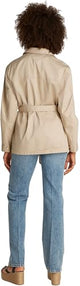 Tommy Hilfiger Chaqueta tipo camisa Mujer Gold Button Utility con bolsillos en el pecho, Beige (Sandalwood), XS