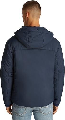 Tommy Jeans Cazadora Hombre Poly Jacket impermeable, Azul (Dark Night Navy), L