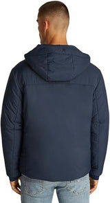 Tommy Jeans Cazadora Hombre Poly Jacket impermeable, Azul (Dark Night Navy), L