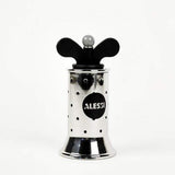 ALESSI 9098 B Molinillo de Pimienta de Diseño con Aletas, Acero Inoxidable y Resina Termoplástica, Negro