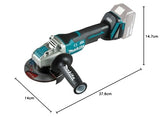 Makita DGA520ZX1 - Amoladora angular inalámbrica (18 V, con interruptor de paleta (sin batería, sin cargador)