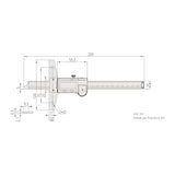 Mitutoyo 571 – 202 – 30 – Calibre digital de profundidad con salida de datos, rango de medición 0 – 200 mm
