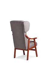 Abuelo a Gusto- Silla con Brazos Modelo Goya y Orejas apoya-Cabeza. Madera Color: Cerezo (Medidas: 117 * 69 * 57 cm) Tela Antimanchas: para Personas Mayores o geriátrico. Prótesis de Cadera. Gris