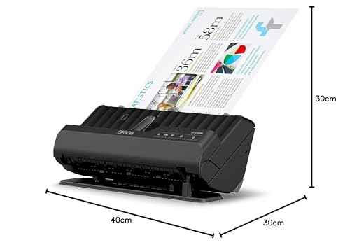 EPSON ES-C320W, Escáner Vertical de Documentos A4, USB, WiFi, Alimentador Automático de Documentos, escaneado Doble Cara (dúplex), Color Negro