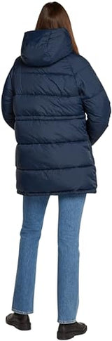 Tommy Jeans Abrigo de Plumas Mujer Midi Puffer con Capucha, Azul (Dark Night Navy), M