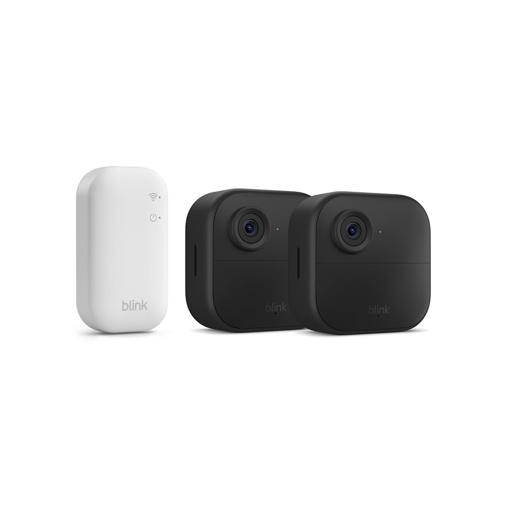 Nueva Blink Outdoor 4: cámara de seguridad inteligente HD sin cables, 2 años de autonomía, detección de movimiento optimizada, compatible con Alexa(sistema de 2 cámaras con Sync Module Core incluido)