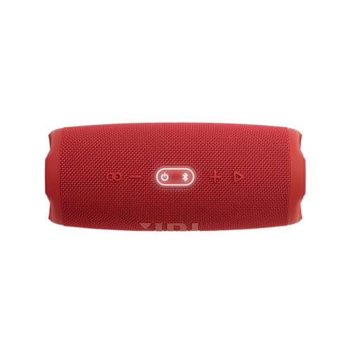 JBL Charge 5 Altavoz inalámbrico portátil con Bluetooth y batería integrada, resistente al agua (IP67), con PartyBoost para subir el nivel de la fiesta, hasta 20h de reproducción, rojo