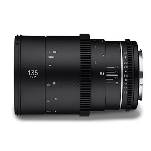 Samyang MF 135 mm T2,2 VDSLR MK2 Canon EF Objetivo de vídeo Cine de Formato Completo Distancia Focal Fija para Canon EF EF-S Cámara, Enfoque Manual, para EOS 5D Mark IV, 6D Mark II, 90D, 77D, Negro