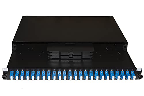 Connetto - Panel de Fibra óptica de 19" con 24 adaptadores LC dúplex singlemode Profundidad 250 mm Color Negro