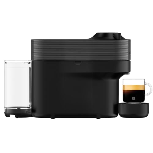 Nespresso De'Longhi Vertuo Pop ENV90.B, Máquina de Café de Cápsulas + Aeroccino Incluido, 4 Tamaños de Taza, Tecnología de Centrifugación, Set de Bienvenida Incluido, 1260W, Negro Regaliz
